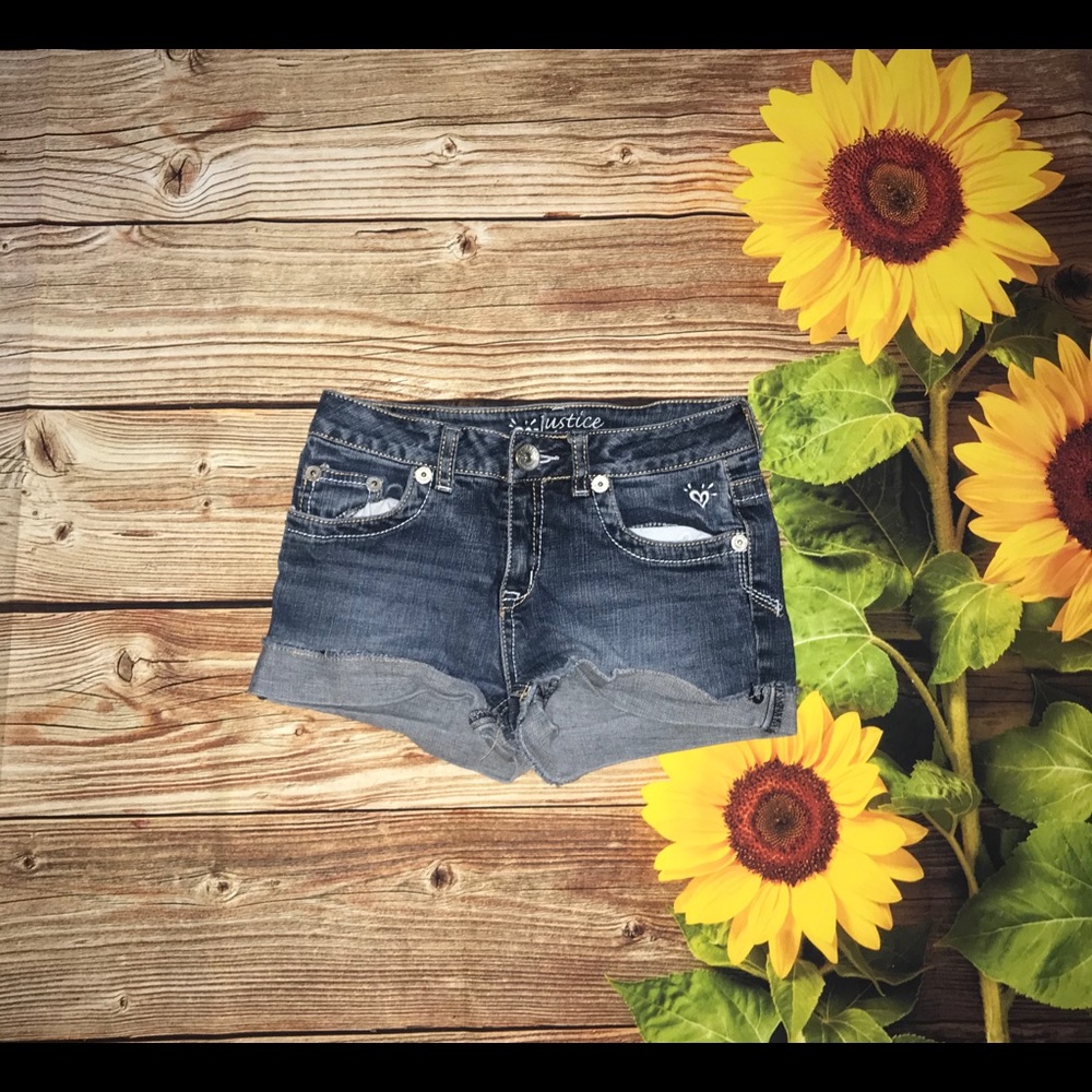 kids justice blue jean shorts